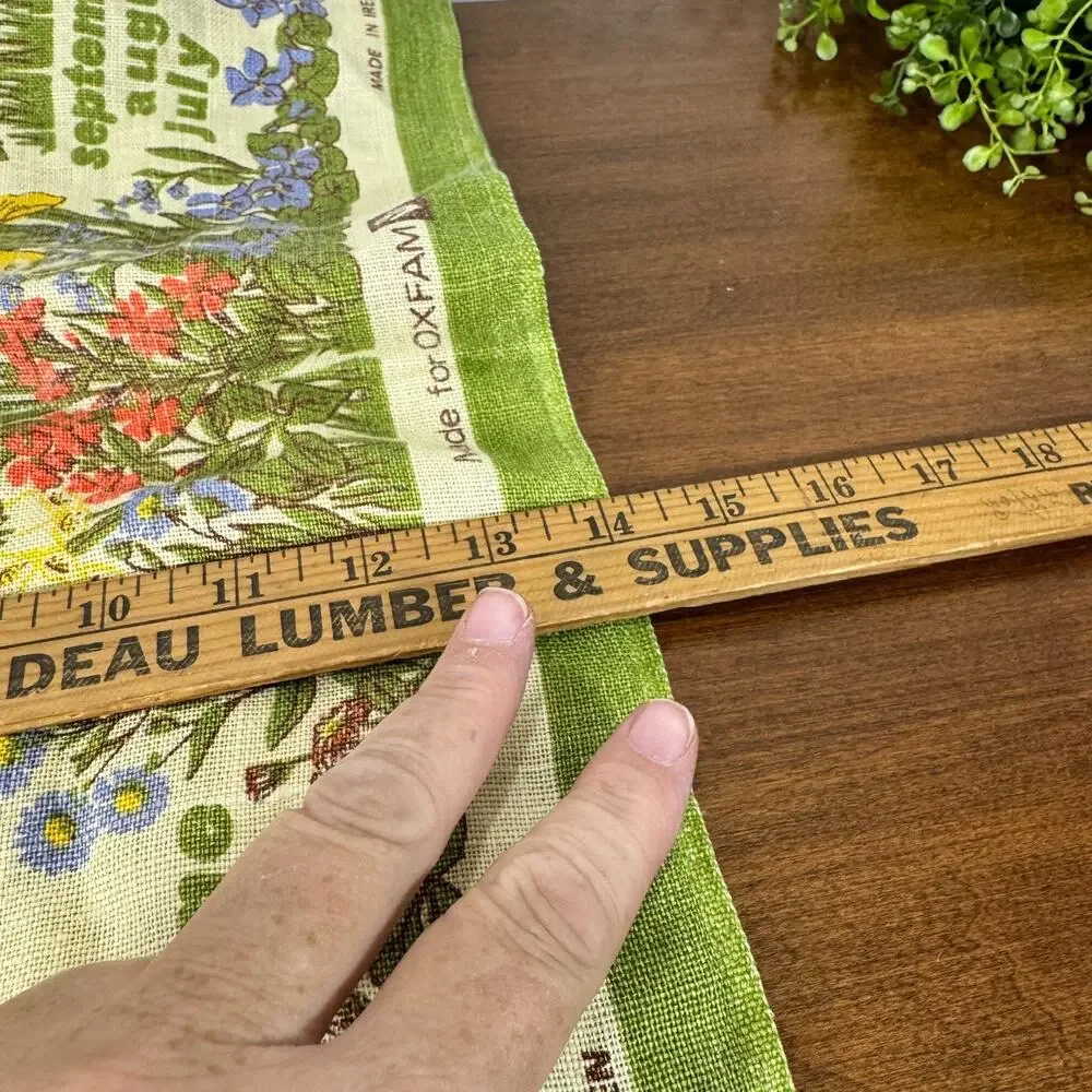 Vintage 1984 Calendar Towel Irish Linen Leap Year Floral 18x28